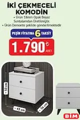 DİENNİ İKİ ÇEKMECELİ KOMODİN fiyat ve kampanya bilgisi